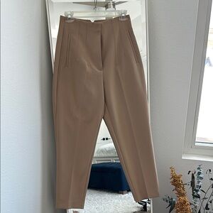 Zara Tan Ankle Cropped Pants